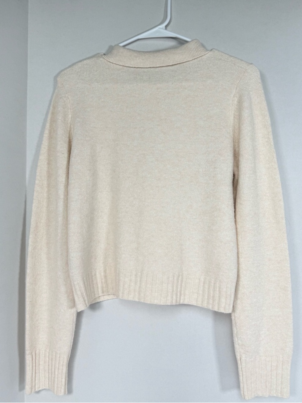 French Connection Cream Button-Front Collared  Top - Picture 2 of 7